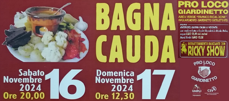 La Pro Loco organizza la Cena della Bagna Cauda a Giardinetto